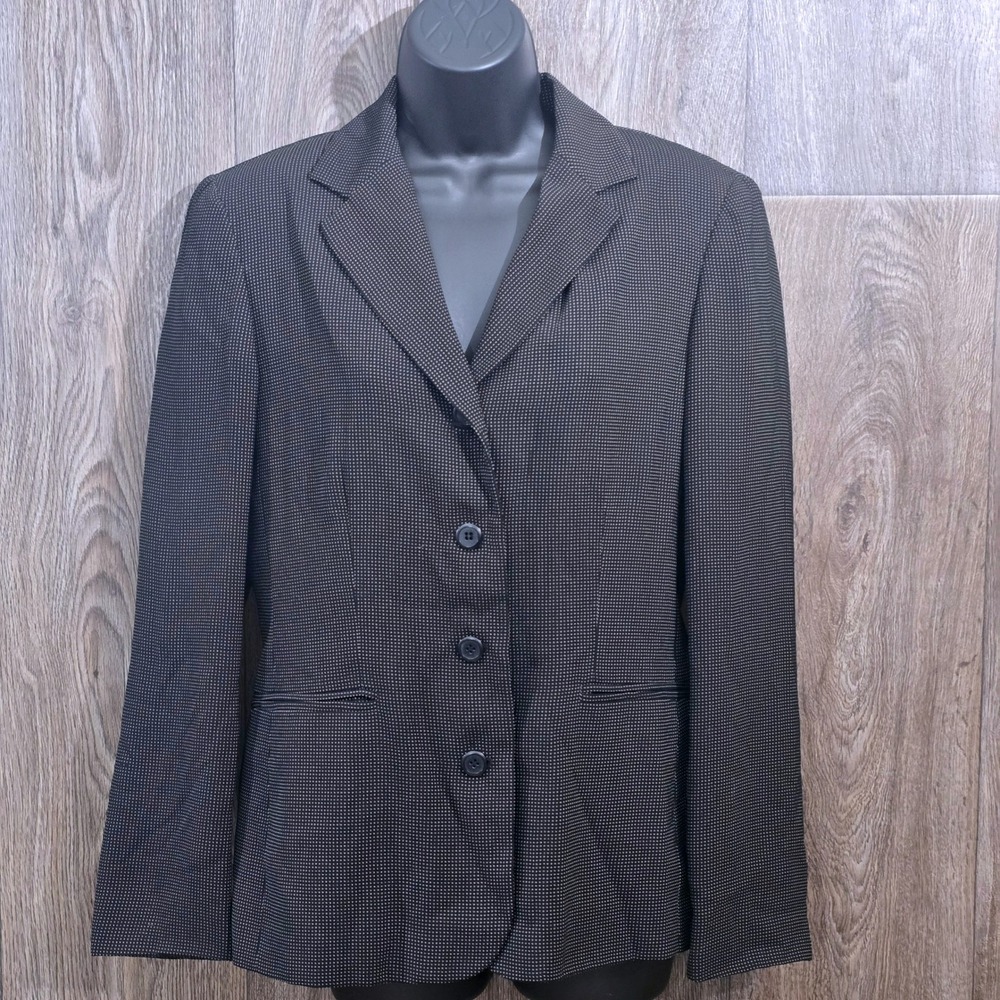 Evan Picone Blazer Women's Size 4 Business Career Jacket Black Gray